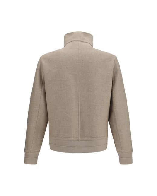 Brunello Cucinelli Gray Double-Face Cashmere Jacket for men