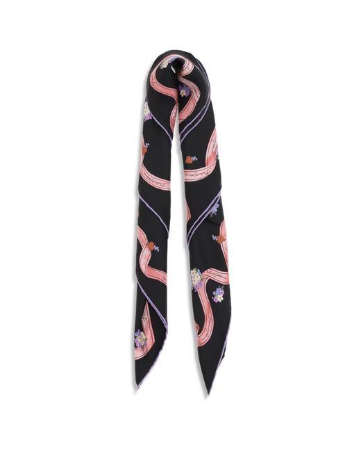 Dolce & Gabbana Blue Silk Scarf With Floral Print