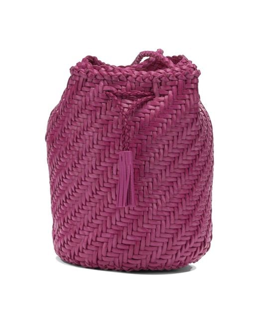 Dragon Diffusion Purple Pompom Double Jump Crossbody Bags Fuchsia
