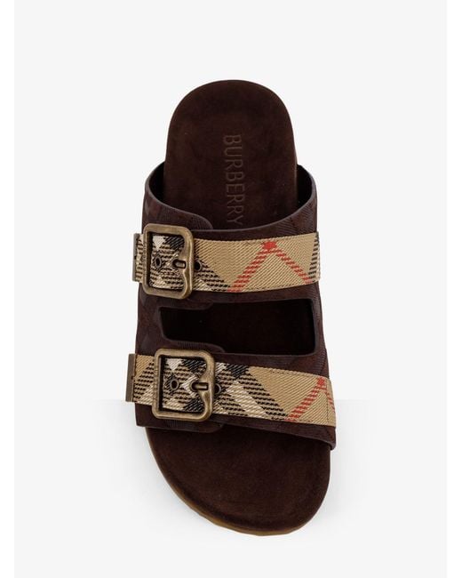 Burberry Brown Urchin Suede And Synthetic Fabric Sandals