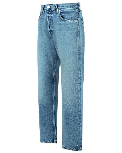 Agolde Blue Magnus Mid Rise Bow Legs Jeans for men