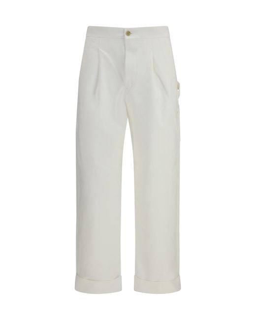 Umit Benan White Carpenter Pants Cotton for men