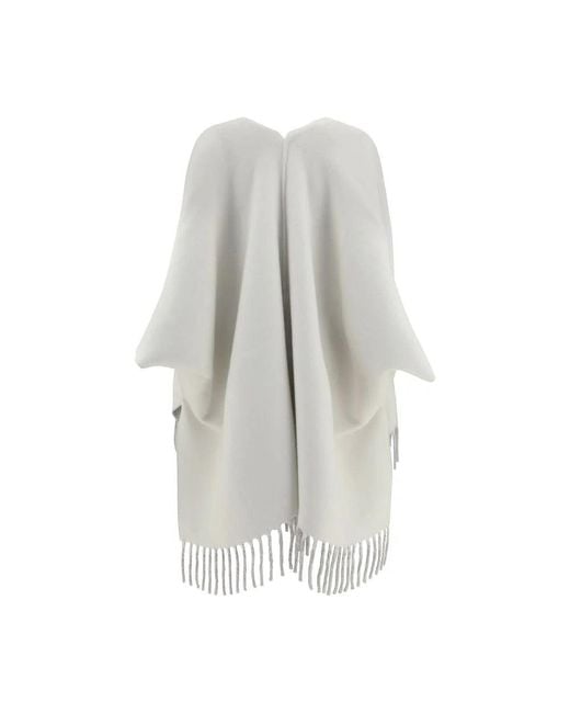 Brunello Cucinelli Gray Reversible Cashmere Poncho