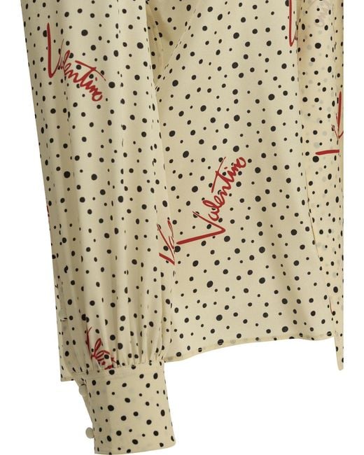 Valentino White Plus De Pois Silk Shirt