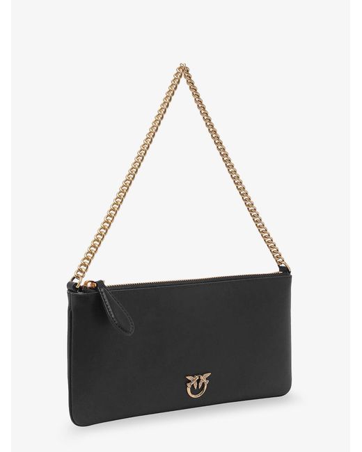 Pinko White Horizontal Flat Leather Shoulder Bag