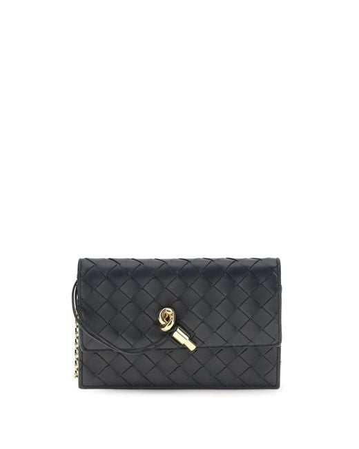 Women's Grey Pouch On Chain Andiamo Midnight Nappa Lambskin