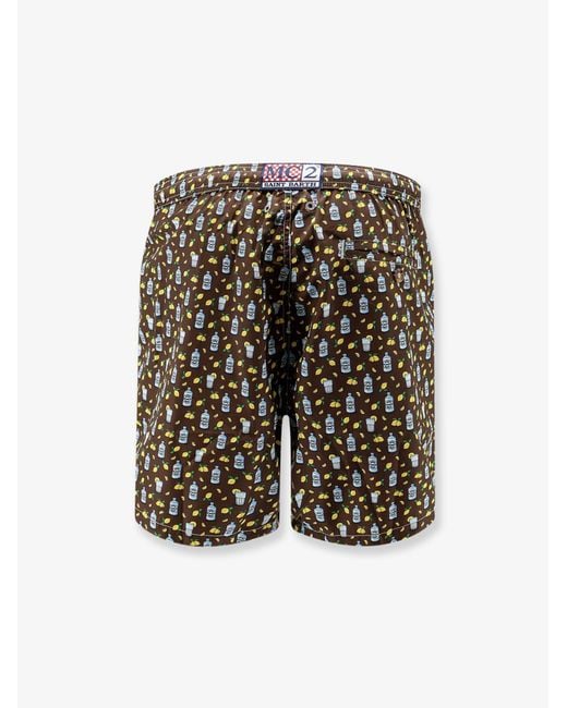 Mc2 Saint Barth White Swim Shorts Micro Pattern for men