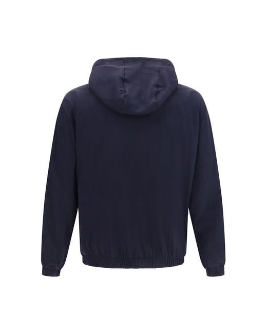 Loro Piana Blue Windmate Hooded Bomber for men