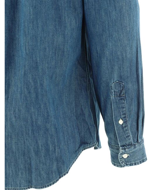 Polo Ralph Lauren Blue Custom-Fit Denim Shirt for men