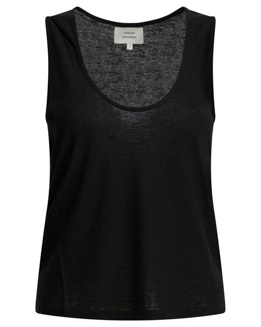 Loulou de Saison Black Viscose Top