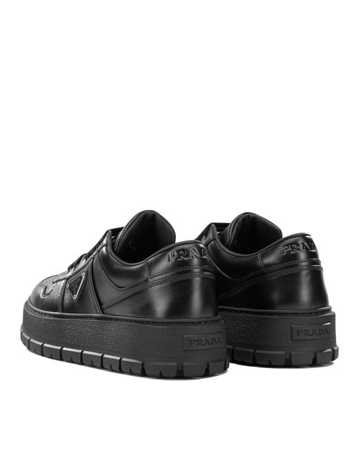 Prada Black Low-Top Leather Sneakers