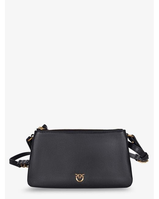 Pinko Black Baby Love Bag One Slouchy Leather Crossbody Bag