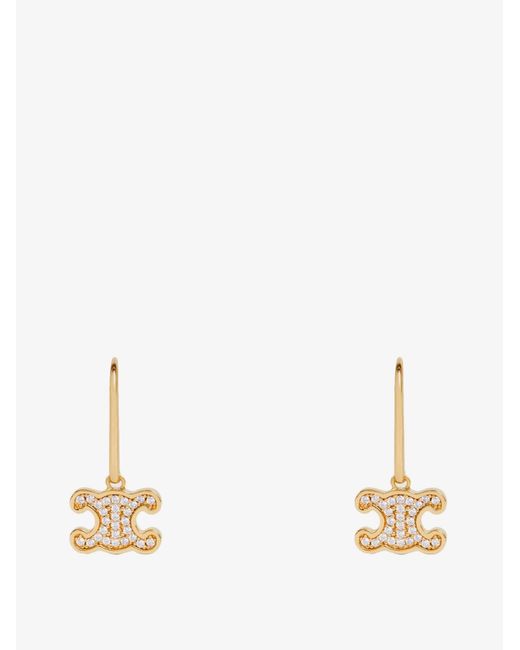Céline White Rhinestones Earrings