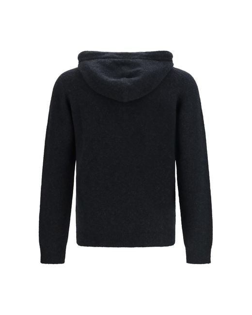 Roberto Collina Blue Hooded Sweater for men