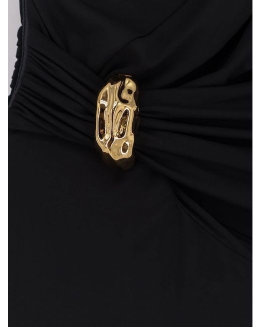 Elisabetta Franchi Black Carpet Stretch Viscose Long Dress