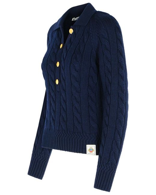 Bally Blue Extrafine Merino Wool Sweater