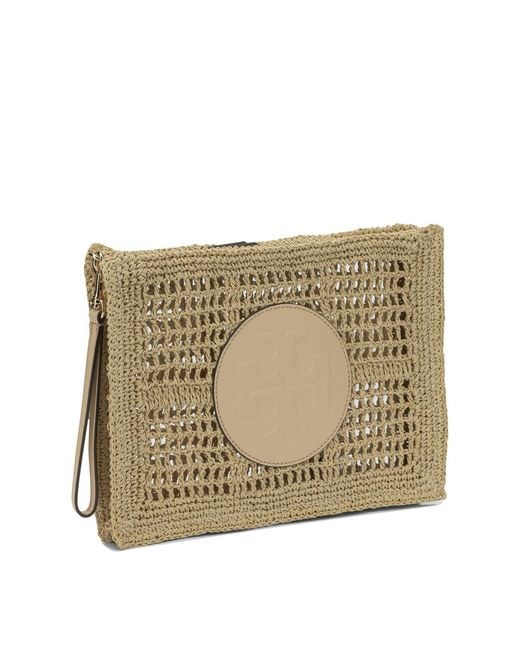 Tory Burch Natural Clutch Bag Paper Straw