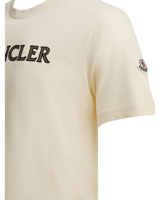 Moncler Natural Crew-Neck T-Shirt for men