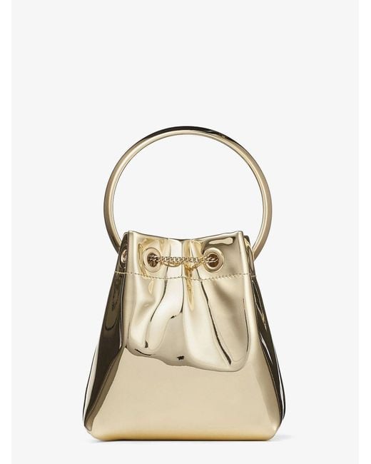Jimmy Choo Natural Bon Bon Shiny Leather Crossbody Bag