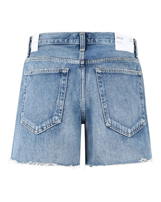 Agolde Blue Nye Cotton Shorts