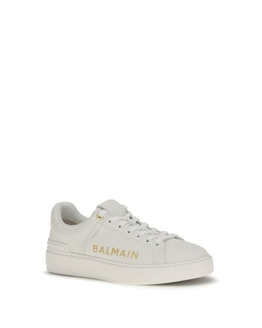 Balmain White B-Court Sneakers