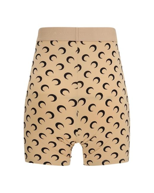 MARINE SERRE Natural Technical Stretch Fabric Shorts