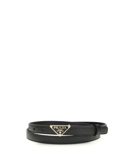 Prada White Leather Belt