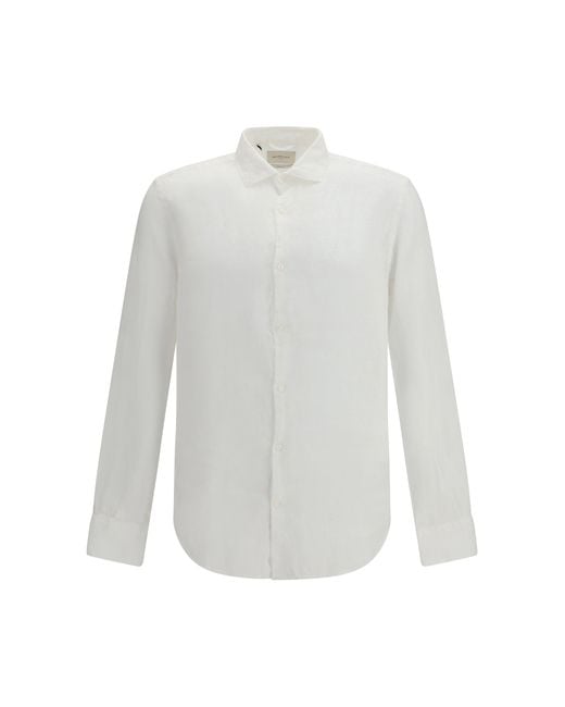 Men's White Linen Shirt 9149