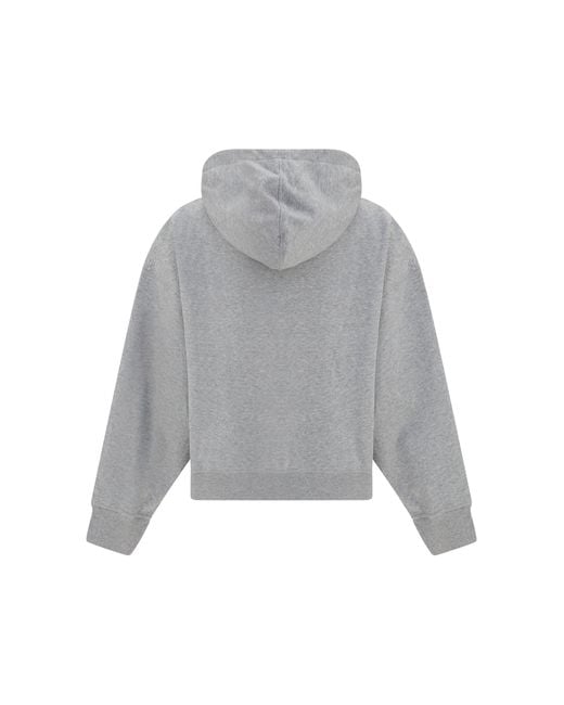 Ganni Gray Cotton Zip-Up Hoodie