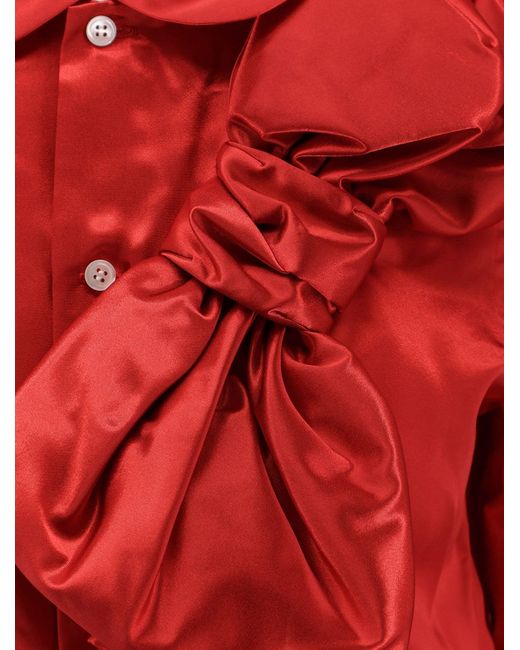 COMME DES GARÇONS PLAY Red Satin Shirt With Maxi Bow