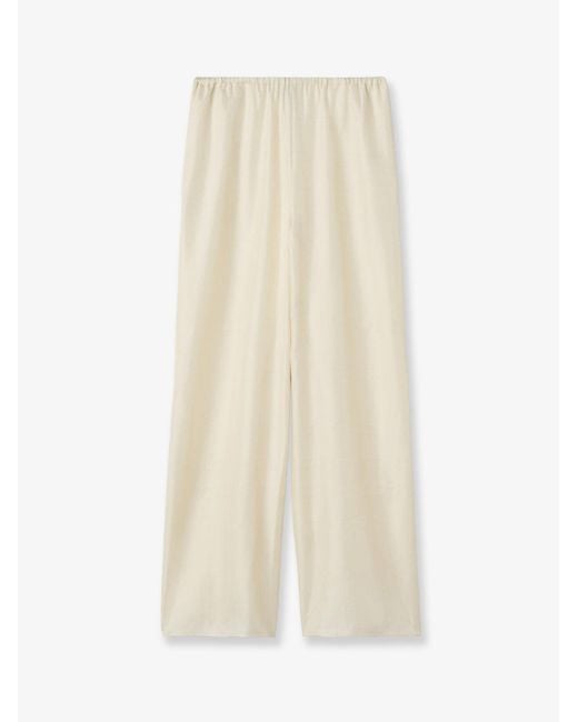 Totême White Pajamas Organic Silk Trousers