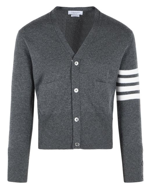Thom Browne Gray 'Classic 4 Bar' Cashmere Cardigan