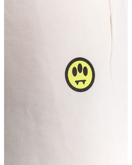 Barrow White Cotton Bermuda Shorts for men