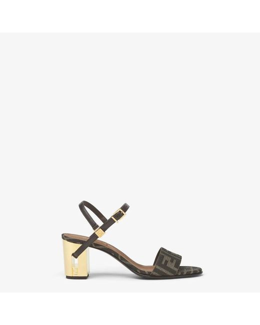 Fendi Brown "Delfina" Heeled Sandals