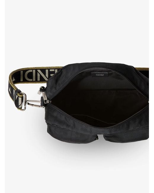 Fendi Black Camera Case Superlight Ff Zucca Fabric for men