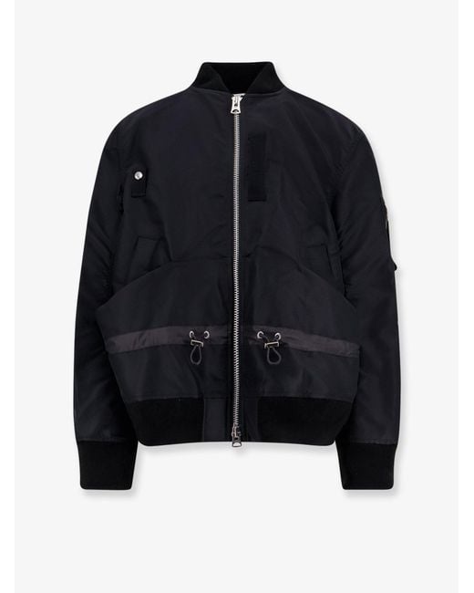 Sacai Blue Nylon Bomber Jacket for men