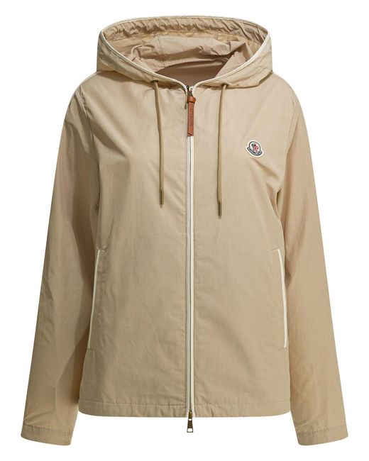 Moncler Natural Sarracenia Lightweight Hooded Jacket