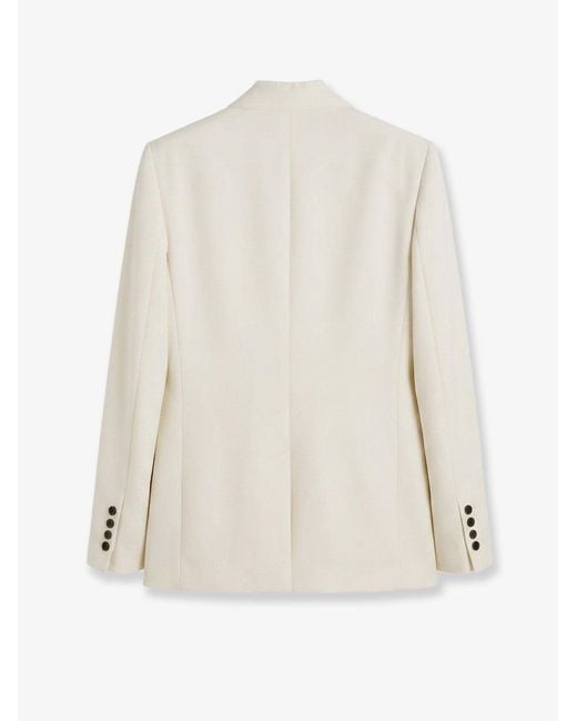 Totême White Raw Lapel Blazer