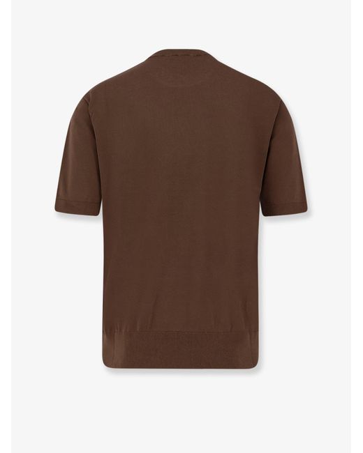 Laneus Brown Cotton Sweater for men