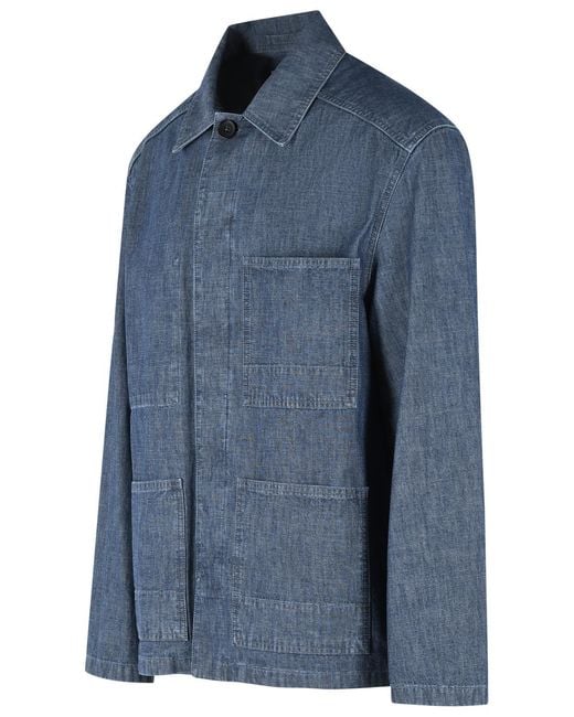 Jil Sander Blue Cotton Jacket for men