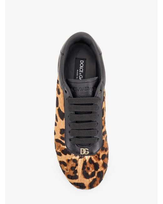 Dolce & Gabbana White Dolce & Gabbana Ponyskin Sneakers Print