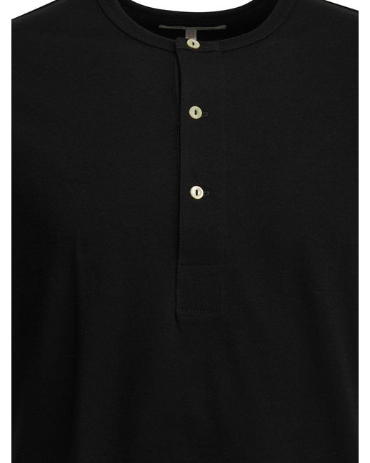 Merz B. Schwanen Black "103 Maco-Imit" Henley T-Shirt for men