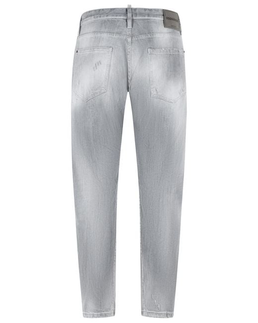 DSquared² Gray 'Slim Twst' Cotton Jeans for men