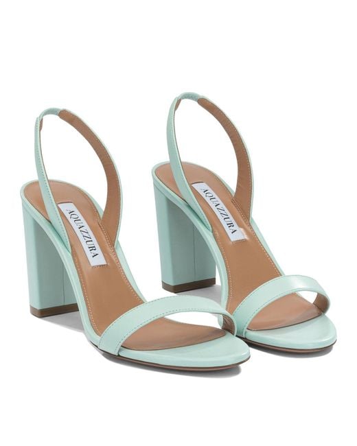 Aquazzura Metallic "So Nude Block 85Mm" Heeled Sandals