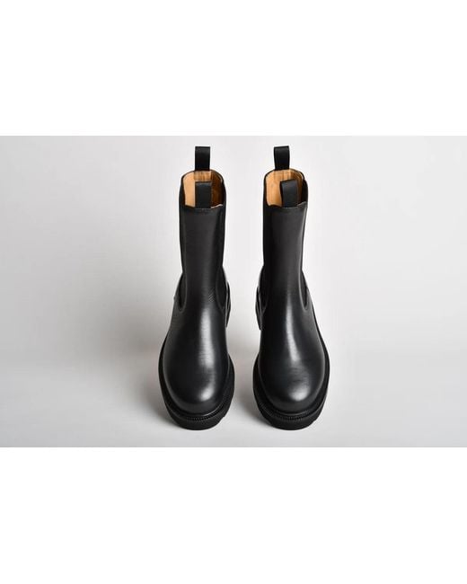 Henderson Black Leather Ankle Boots for men