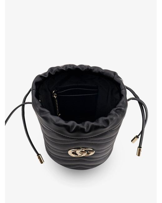 Gucci Black Gg Marmont Matelasse Leather Bucket Bag
