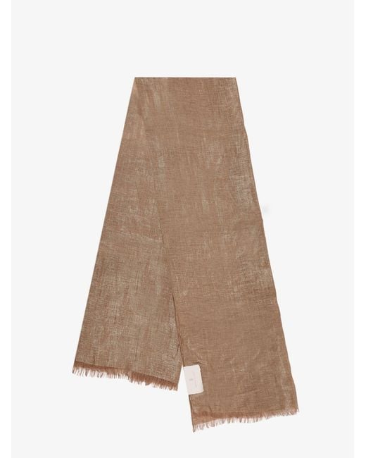 Brunello Cucinelli Natural Lurex Linen Scarf