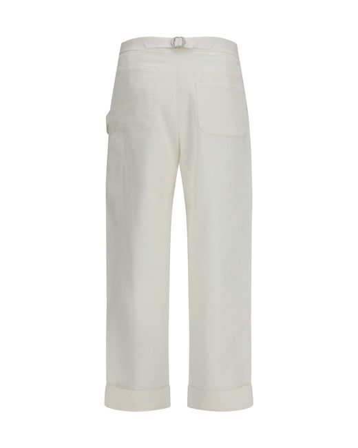 Umit Benan White Carpenter Pants Cotton for men
