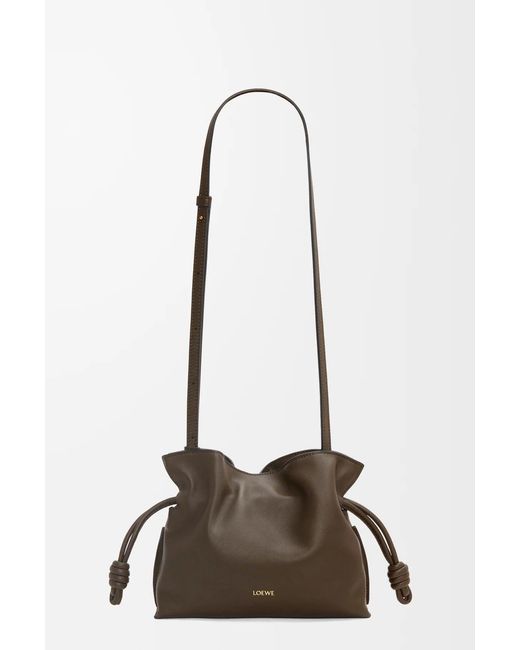 Loewe Brown Flamenco Small Clutch With Chain Chocolate