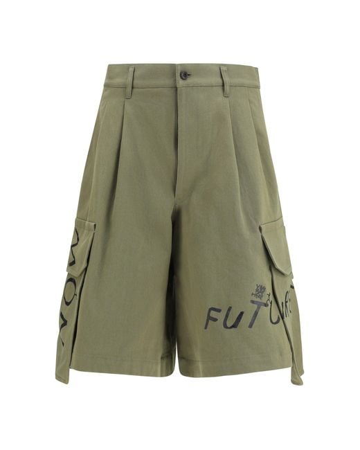 Comme des Garçons Green Cargo Shorts for men